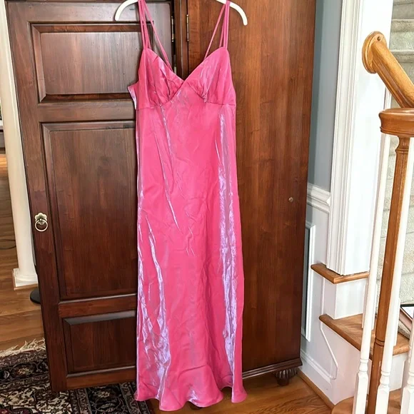 NWT Wild Fable Iridescent Double Strap Maxi Slip Dress - Picture 4 of 11